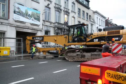 Namur - Travaux de démolition au boulevard Mélot