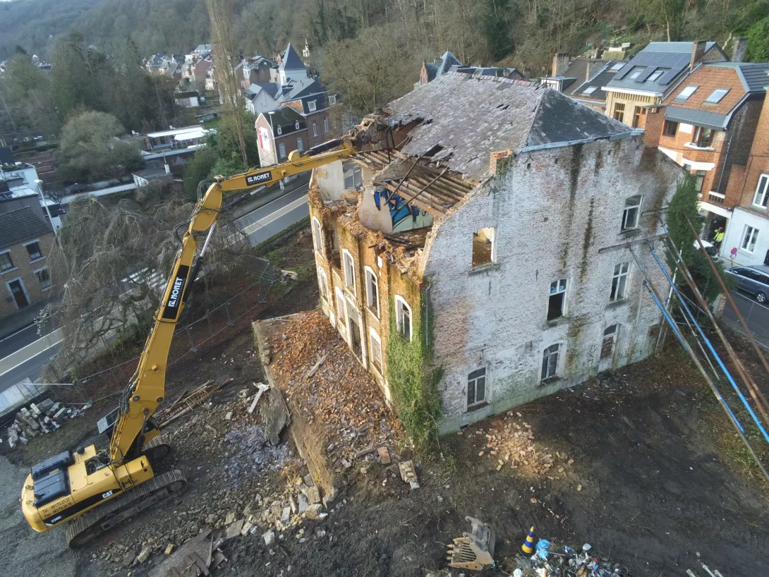 Nonet démolition Namur villa legrand drone